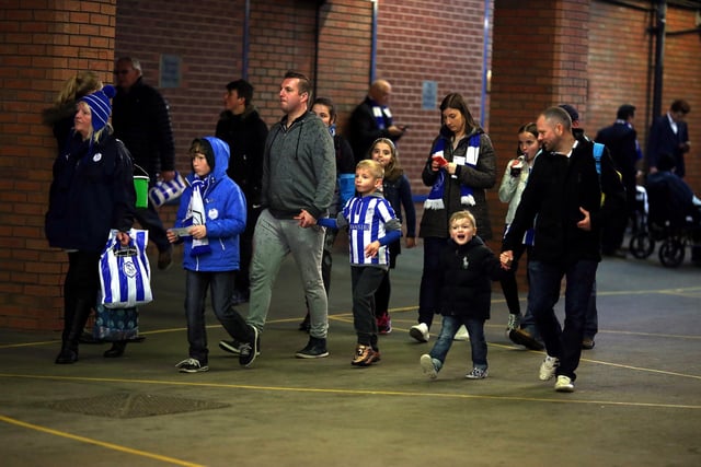Wednesday fans arrive ahead of the Sky Bet Championship match with Cardiff City at Hillsborough in April 2016.