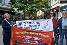 A demo against the winter fuel allowance cut was held in Doncaster city centre.
