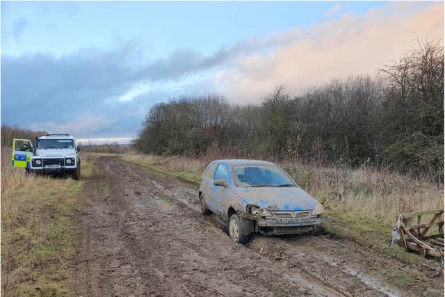 Police recovered the wrecked car near to Roman Ridge in Doncaster.