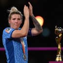 What might have been: Millie Bright of England looks dejected as she walks alongside the FIFA Women's World Cup trophy after the FIFA Women's World Cup Australia & New Zealand 2023 Final match between Spain and England (Picture: Justin Setterfield/Getty Images)