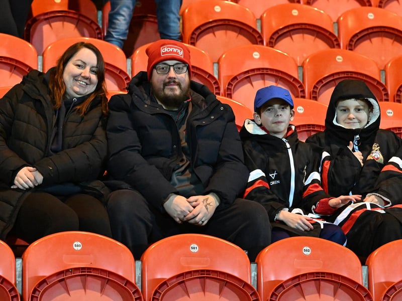 Doncaster Rovers fans watching the derby win over Huddersfield.