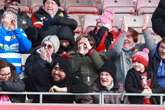 Some of the Doncaster Rovers fans who watched the 2-0 win at Crawley Town.