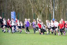 Action from the U9 girls race.