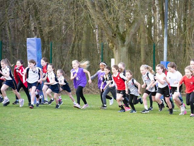 Action from the U9 girls race.