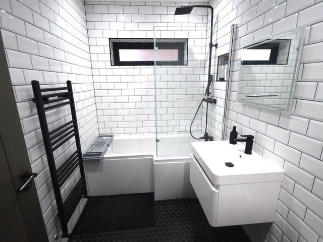 Another modern bath and shower room.