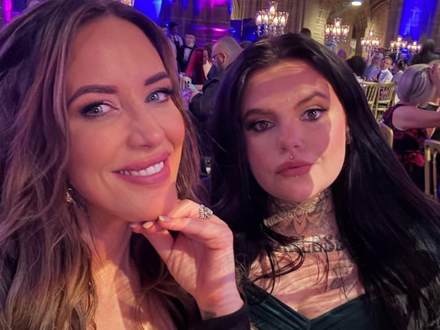 Danielle Bruce and Lauren Platts charity representatives at the awards