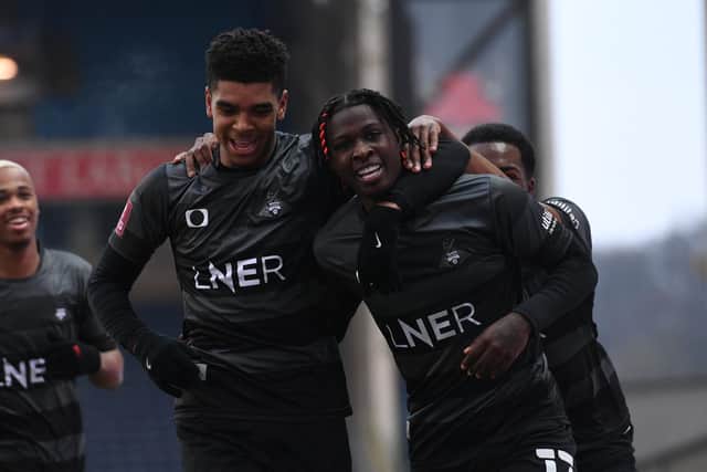 Taylor Richards celebrates his goal in the win over Blackburn Rovers. Picture: Howard Roe/AHPIX