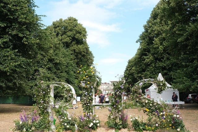 The RHS Letters stand proudly infront of Hampton Court Palace