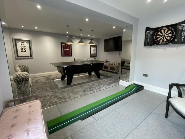 Flexible space that is used as a games room.