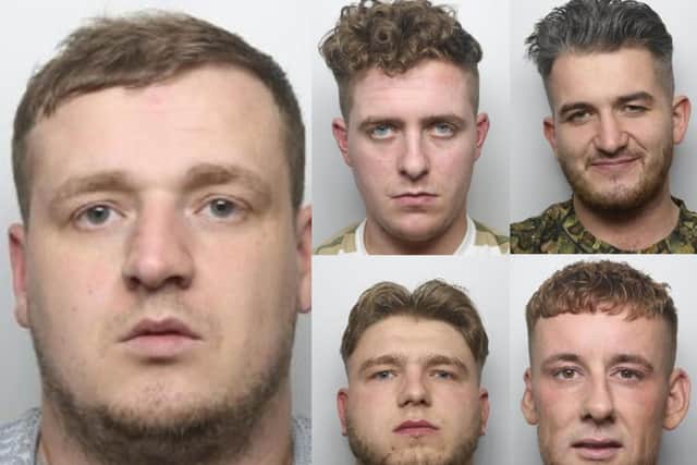 (Left to right, top to bottom) Adam Glover, 29, Bradley Stevenson, 26, Joshua Evybowho, 24, Nathan Marshall, 23, Ricky Clarke, 27.
