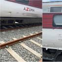 The LNER Azuma train suffered bodywork damage.