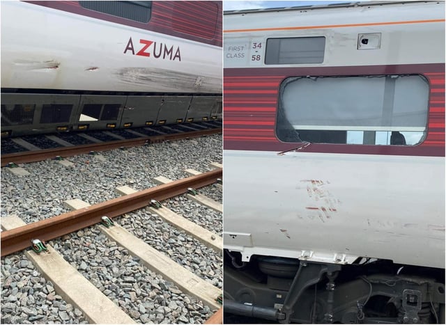 The LNER Azuma train suffered bodywork damage.