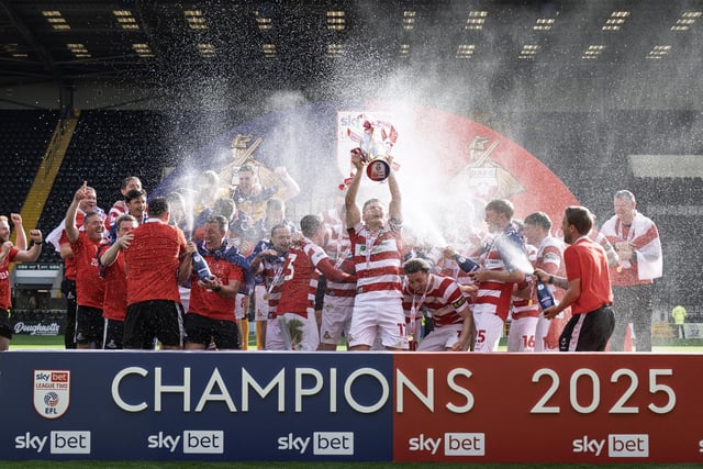 A 2-1 win at Notts County saw Rovers crowned League Two champions, sparking these scenes of jubilant celebrations.