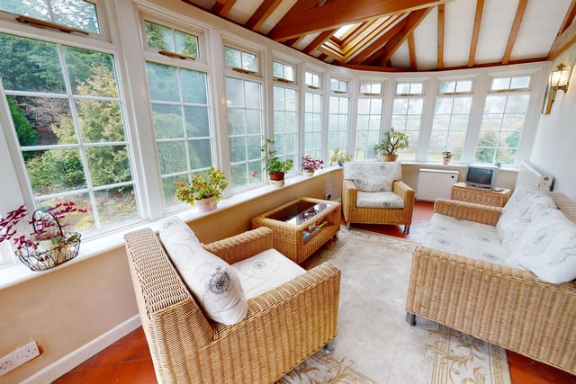 This versatile conservatory has views of the garden.