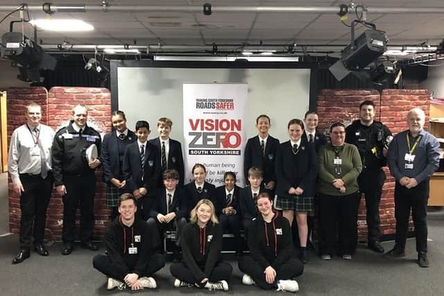 Doncaster pupils transported into road safety role play in education sessions aimed at saving lives. Hill House students are pictured.
