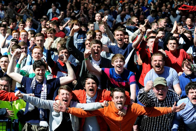 Falkirk fans celebrate