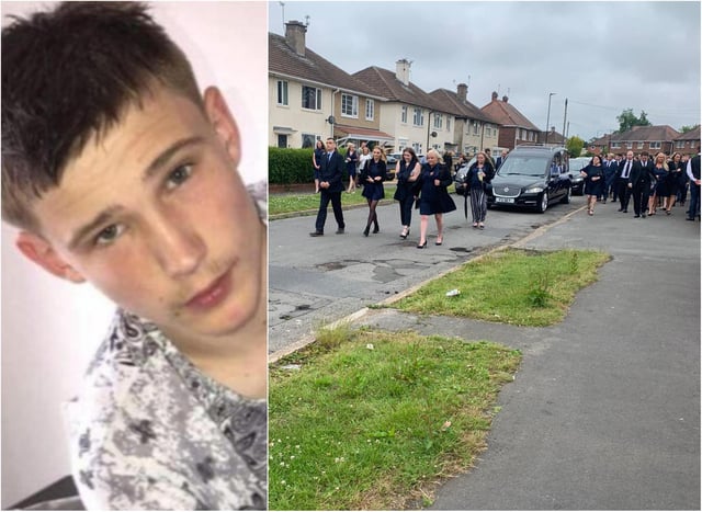 Friends and family led Owen's cortege off Clay Lane Estate.