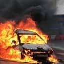 Firefighters dealt with a car ablaze in Doncaster.