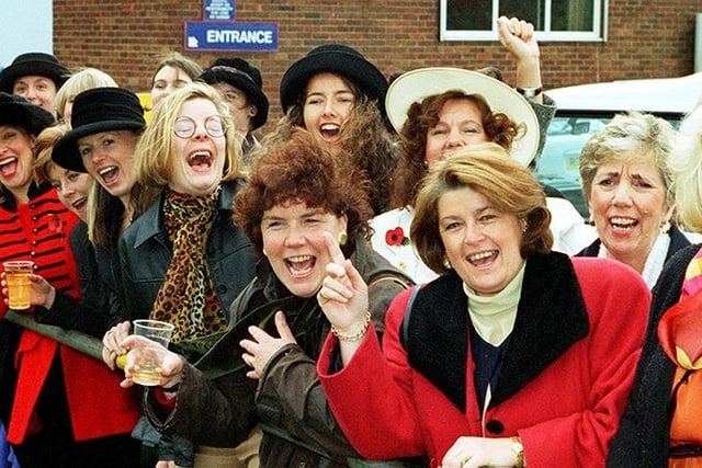 Doncaster RUFC wives and girlfriends lap up the excitement at the special ladies day at the club watching their game against Bridlington, November 1997