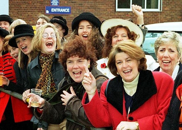 Doncaster RUFC wives and girlfriends lap up the excitement at the special ladies day at the club watching their game against Bridlington, November 1997