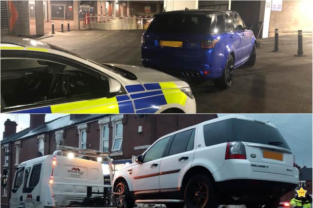 Police in Doncaster seized two Land Rovers in the space of an hour.
