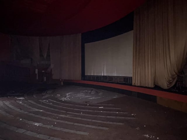 The eerie interior of an auditorium which once echoed to movie blockbusters.