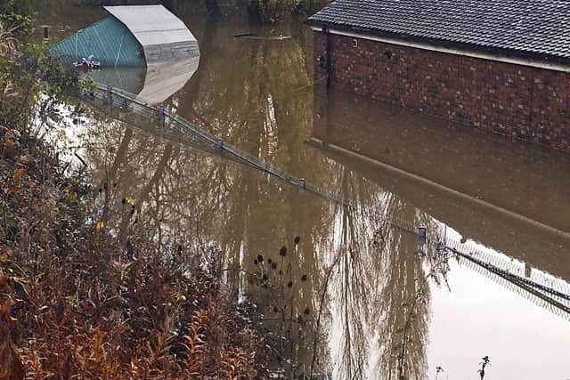 Ferryboat Farm Fisheries in Denaby during the floods. Picture: Marie Caley