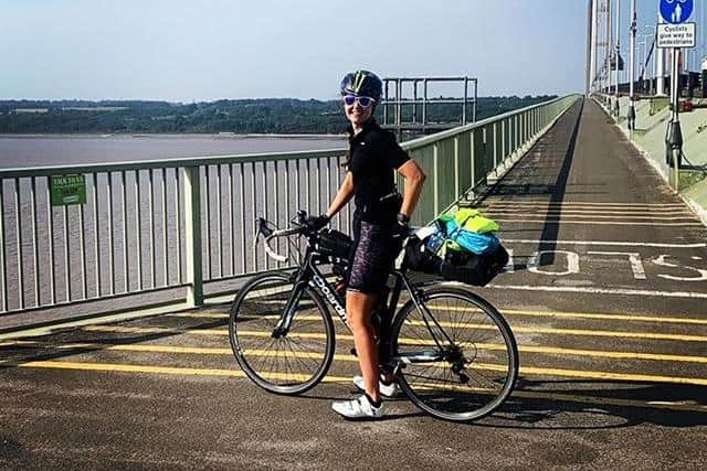 Jo crossed the channel via a ferry from Hull and then made her way across the Netherlands.