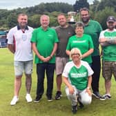Left to right are Carl Walton (Steph's brother) Joey Walton (Dad) Ian Booth and Tom Boyd (winners) Paul McIntyre, Lana (Stephs mum middle standing) and kneeling Donna Stancliffe (Friend and helped run the day).