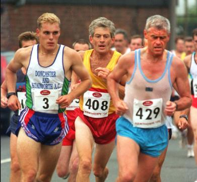 Matthew Hill, Dave Grayson and Barry Ansell mid run in 1997.