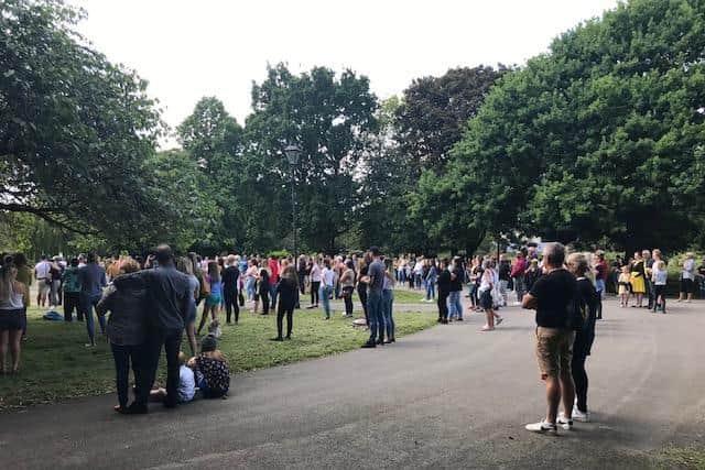 The large turn out at Elmfield Park.