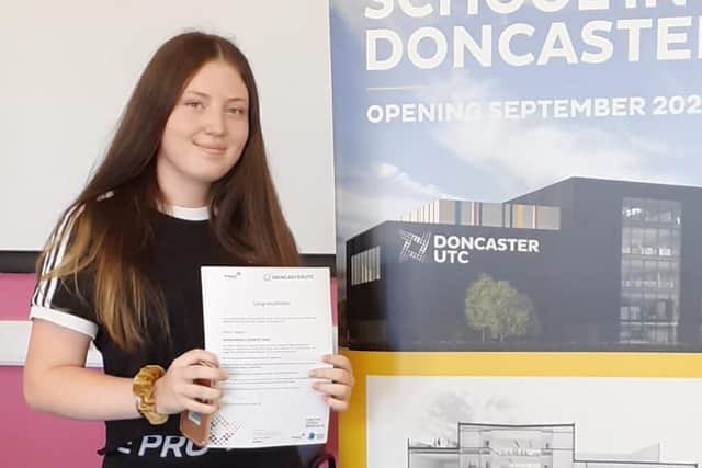 A pupil at the Doncaster University Technical College transition day at NCATI