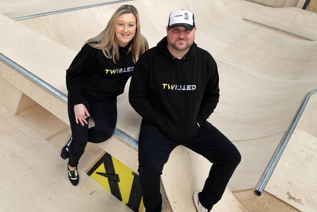 Owners Kev and Katie Boardman, pictured. Picture: NDFP-16-03-21-TwistedSkatesPark 3-NMSY