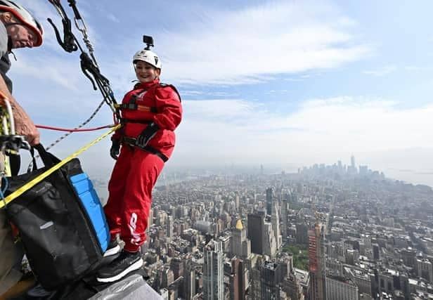 Doncaster's Katie Cross abseiled down the Empire State Building.
