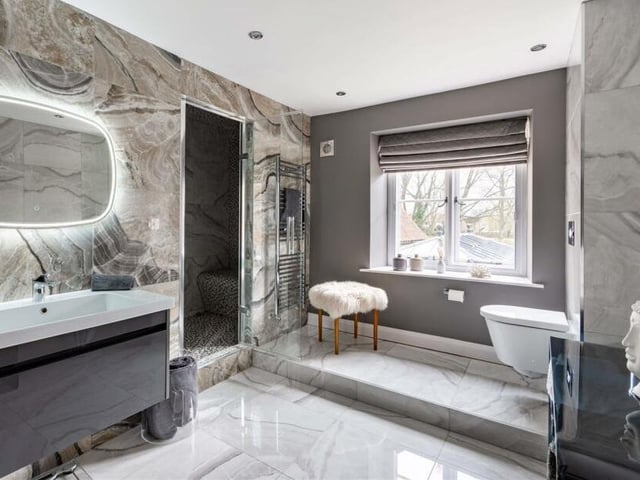 A super-stylish first floor bathroom.