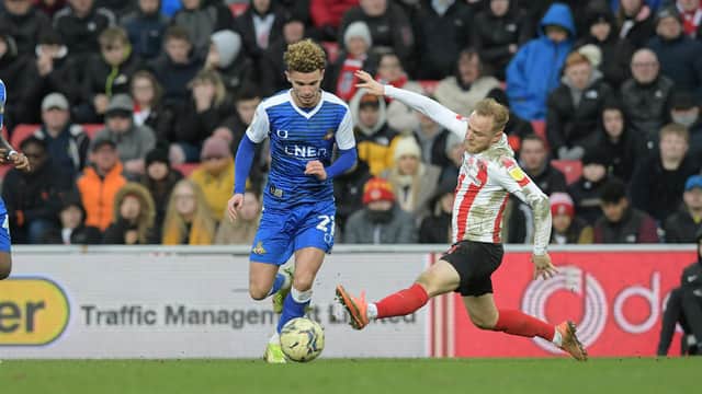 Josh Martin on the ball against Sunderland. Picture: Howard Roe/AHPIX