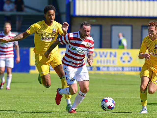 Lee Tomlin, or Trialist B, in action against Nuneaton Borough. Photo: Andrew Roe/AHPIX LTD.