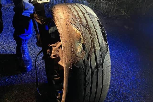 The damaged wheel
