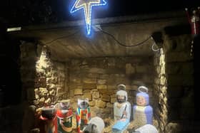 The nativity scene in Micklebring created using old gas bottles. (Photo: Brenda McLaughlin).