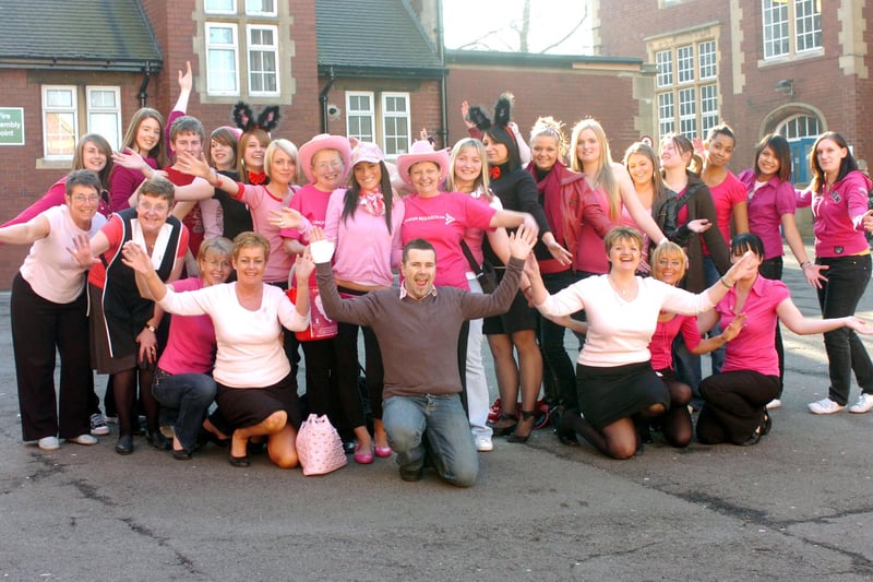 Students and staff from the Bede Centre (at the City of Sunderland College) were dressed in pink for a charity event on Valentine's Day in 2008. Were you there?