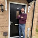 Mustafa Ibrahim in his new Taylor Wimpey home at Wheatley Hall Mews.