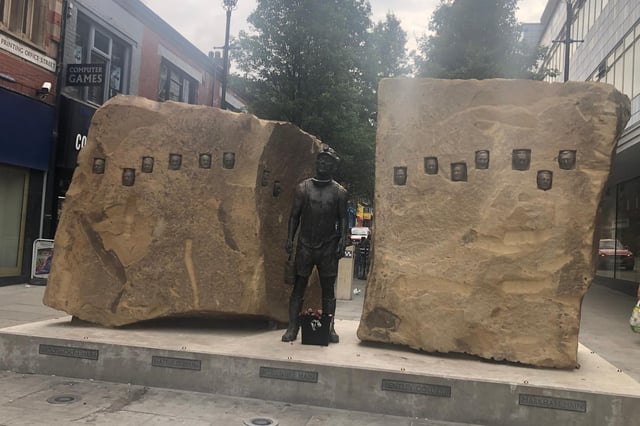 Miners statue on Printing Office Street, Doncaster