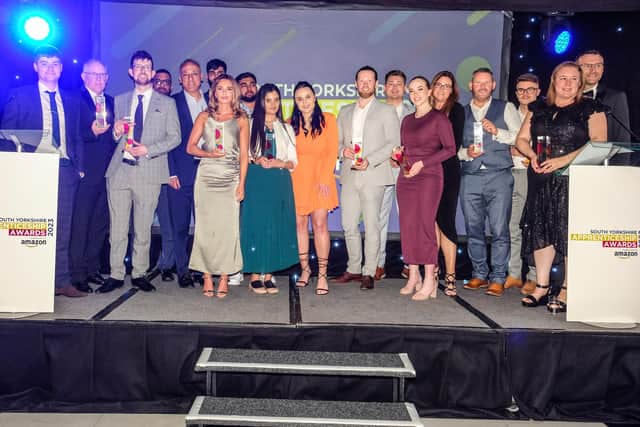 South Yorkshire Apprenticeship Awards 2023 winners on stage