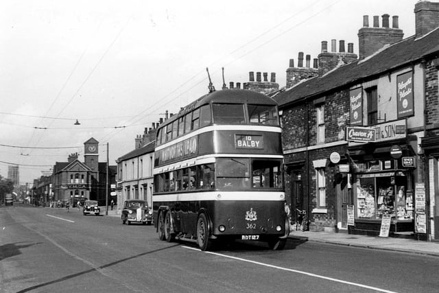 The old No 10 Balby bus on St Sepulchre Gate, Doncaster