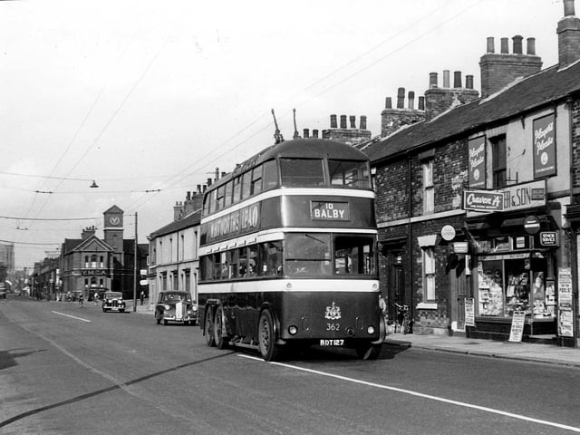 The old No 10 Balby bus on St Sepulchre Gate, Doncaster