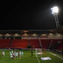 Behind closed doors at the Keepmoat Stadium. Photo: George Wood/Getty Images