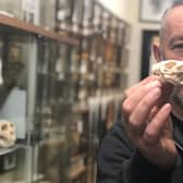 Allan Turner with rodent skull.
