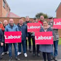Newly elected councillor Ken Guest with councillors and Labour members.