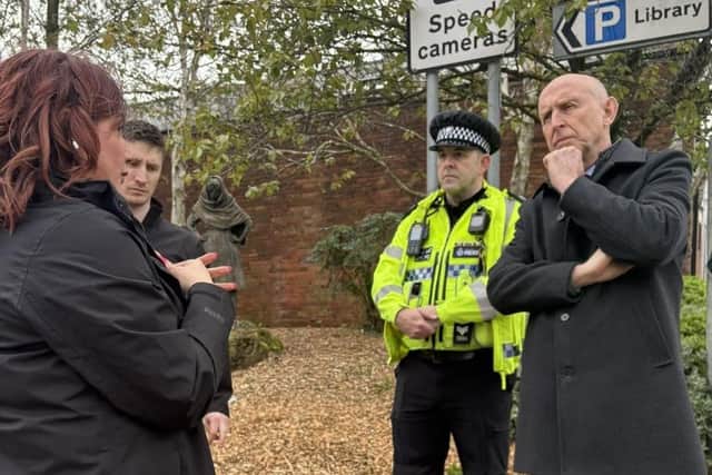 John Healey on a walk-around with South Yorkshire Police teams.