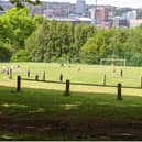 The group were spotted playing football in Norfolk Heritage Park. (Photo: Street Art Sheffield).